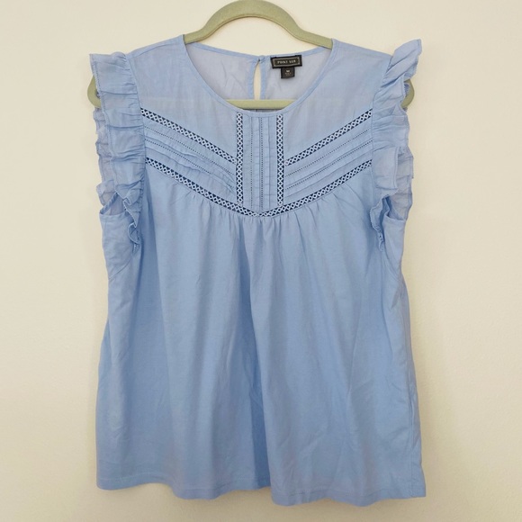 J.Crew Point Sur Eyelet Flutter Sleeve Top - Picture 3 of 7